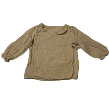 Load image into Gallery viewer, Girls M&amp;S, tan cotton wrap-front top, GUC, size 00,  