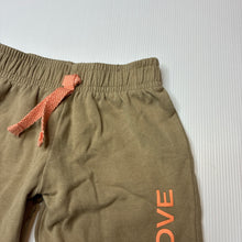 Load image into Gallery viewer, Unisex Bonds, khaki cotton blend fleece lined track pants, elasticated, GUC, size 0,  