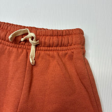 Load image into Gallery viewer, Unisex Baby Berry, rust cotton blend basic fleece lined track pants, elasticated, EUC, size 000,  