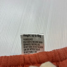 Load image into Gallery viewer, Unisex Baby Berry, rust cotton blend basic fleece lined track pants, elasticated, EUC, size 000,  