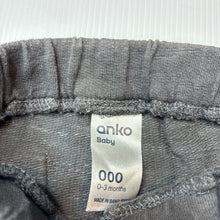 Load image into Gallery viewer, Unisex Anko, grey cotton pants, elasticated, GUC, size 000,  