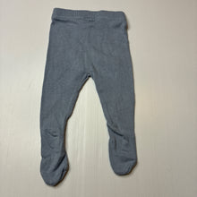 Load image into Gallery viewer, Unisex Dymples, blue cotton knit footed leggings, elasticated, EUC, size 000,  