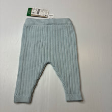 Load image into Gallery viewer, Unisex Dymples, blue organic cotton ribbed pants, NEW, size 000,  