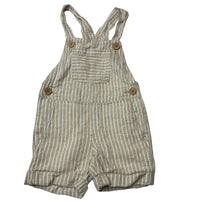 Load image into Gallery viewer, Unisex Anko, striped linen blend shortalls, vertical stripes, GUC, size 1,  