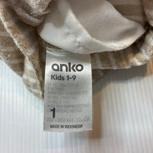 Load image into Gallery viewer, Unisex Anko, striped linen blend shortalls, vertical stripes, GUC, size 1,  