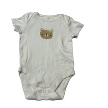 Load image into Gallery viewer, Unisex F&amp;F, cream cotton bodysuit, bear, GUC, size 000,  