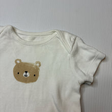 Load image into Gallery viewer, Unisex F&amp;F, cream cotton bodysuit, bear, GUC, size 000,  