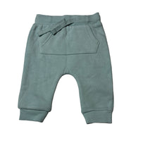 Load image into Gallery viewer, Unisex FRED &amp; FLO, aqua cotton blend basic fleece lined track pants, elasticated, EUC, size 000,  