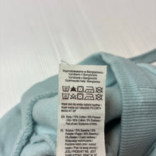Load image into Gallery viewer, Unisex FRED &amp; FLO, aqua cotton blend basic fleece lined track pants, elasticated, EUC, size 000,  