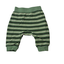 Load image into Gallery viewer, Unisex Sprout, striped cotton blend fleece lined pants, elasticated, EUC, size 000,  