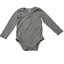 Load image into Gallery viewer, Unisex Anko, grey cotton blend ribbed long sleeve bodysuit, GUC, size 2,  