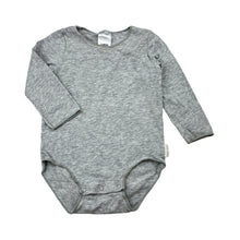 Load image into Gallery viewer, Unisex Bonds, grey stretch cotton long sleeve bodysuit, GUC, size 00,  
