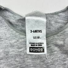 Load image into Gallery viewer, Unisex Bonds, grey stretch cotton long sleeve bodysuit, GUC, size 00,  