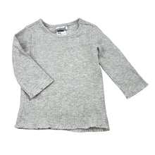 Load image into Gallery viewer, Girls Anko, grey marle stretch cotton ribbed long sleeve t-shirt, EUC, size 00,  