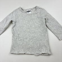 Load image into Gallery viewer, Girls Anko, grey marle stretch cotton ribbed long sleeve t-shirt, EUC, size 00,  