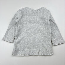 Load image into Gallery viewer, Girls Anko, grey marle stretch cotton ribbed long sleeve t-shirt, EUC, size 00,  