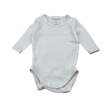 Load image into Gallery viewer, Unisex Marquise, white cotton long sleeve bodysuit, GUC, size 0000,  