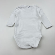 Load image into Gallery viewer, Unisex Marquise, white cotton long sleeve bodysuit, GUC, size 0000,  