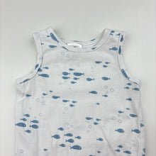 Load image into Gallery viewer, Unisex dynples, stretch cotton singletsuit, fish, GUC, size 000,  