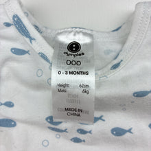 Load image into Gallery viewer, Unisex dynples, stretch cotton singletsuit, fish, GUC, size 000,  