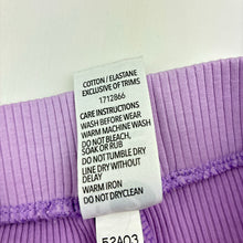 Load image into Gallery viewer, Girls KID, purple stretch cotton ribbed shorts, elasticated, GUC, size 2,  