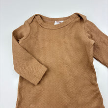 Load image into Gallery viewer, Unisex Cotton On Baby, brown stretch cotton ribbed long sleeve bodysuit, EUC, size 00,  