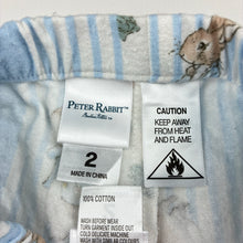 Load image into Gallery viewer, Unisex Beatrix Potter, Peter Rabbit striped flannel cotton pyjama set, EUC, size 2,  