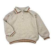 Load image into Gallery viewer, Unisex Seed, cream cotton / wool knit polo sweater, light mark, FUC, size 5,  