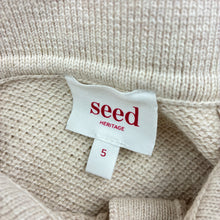 Load image into Gallery viewer, Unisex Seed, cream cotton / wool knit polo sweater, light mark, FUC, size 5,  