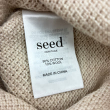 Load image into Gallery viewer, Unisex Seed, cream cotton / wool knit polo sweater, light mark, FUC, size 5,  