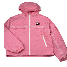 Load image into Gallery viewer, Girls Tommy Hilfiger, pink zip hooded jacket, mark on cuff, FUC, size 12,  