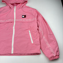 Load image into Gallery viewer, Girls Tommy Hilfiger, pink zip hooded jacket, mark on cuff, FUC, size 12,  