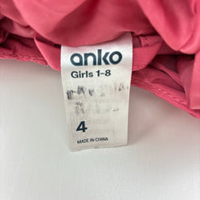 Load image into Gallery viewer, Girls Anko, pink zip hooded puffer jacket, minor marks, FUC, size 4,  