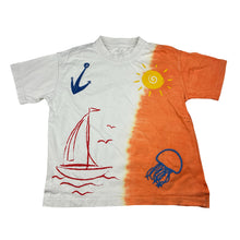 Load image into Gallery viewer, Unisex Hop, embroidered cotton t-shirt, sailboat, FUC, size 7-8,  
