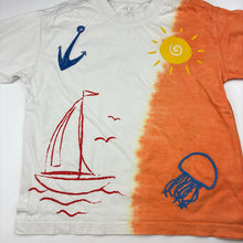 Load image into Gallery viewer, Unisex Hop, embroidered cotton t-shirt, sailboat, FUC, size 7-8,  