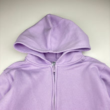 Load image into Gallery viewer, Unisex Anko, purple cotton blend zip fleece lined hooded sweater, FUC, size 8,  