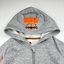 Load image into Gallery viewer, Unisex KID, cotton blend zip fleece lined hoodie, tiger, GUC, size 5,  