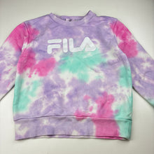 Load image into Gallery viewer, Unisex FILA, tie dyed cotton blend fleece lined sweater, GUC, size 7,  