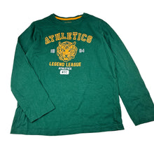 Load image into Gallery viewer, Unisex Primark, green cotton long sleeve t-shirt, tiger, EUC, size 9-10,  