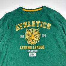 Load image into Gallery viewer, Unisex Primark, green cotton long sleeve t-shirt, tiger, EUC, size 9-10,  