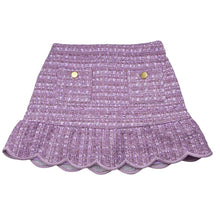 Load image into Gallery viewer, Girls Seed, purple metallic knit boucle skirt, GUC, size 6,  