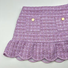 Load image into Gallery viewer, Girls Seed, purple metallic knit boucle skirt, GUC, size 6,  