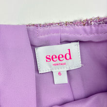 Load image into Gallery viewer, Girls Seed, purple metallic knit boucle skirt, GUC, size 6,  