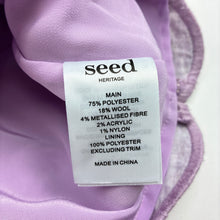 Load image into Gallery viewer, Girls Seed, purple metallic knit boucle skirt, GUC, size 6,  