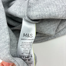 Load image into Gallery viewer, Unisex M&amp;S, grey marle cotton blend ribbed fleece lined top, EUC, size 5-6,  