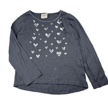 Load image into Gallery viewer, Girls Emerson Jnr, grey cotton sequin long sleeve t-shirt, heart, FUC, size 7,  