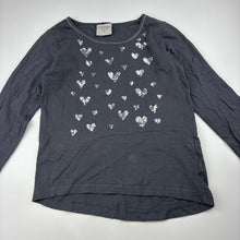 Load image into Gallery viewer, Girls Emerson Jnr, grey cotton sequin long sleeve t-shirt, heart, FUC, size 7,  