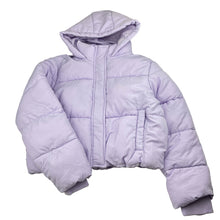 Load image into Gallery viewer, Girls Anko, purple cropped hooded puffer jacket, EUC, size 10,  