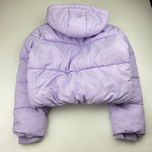 Load image into Gallery viewer, Girls Anko, purple cropped hooded puffer jacket, EUC, size 10,  