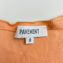 Load image into Gallery viewer, Girls Pavement, orange stretch cotton ribbed cropped long sleeve t-shirt, embroidered, GUC, size 8,  